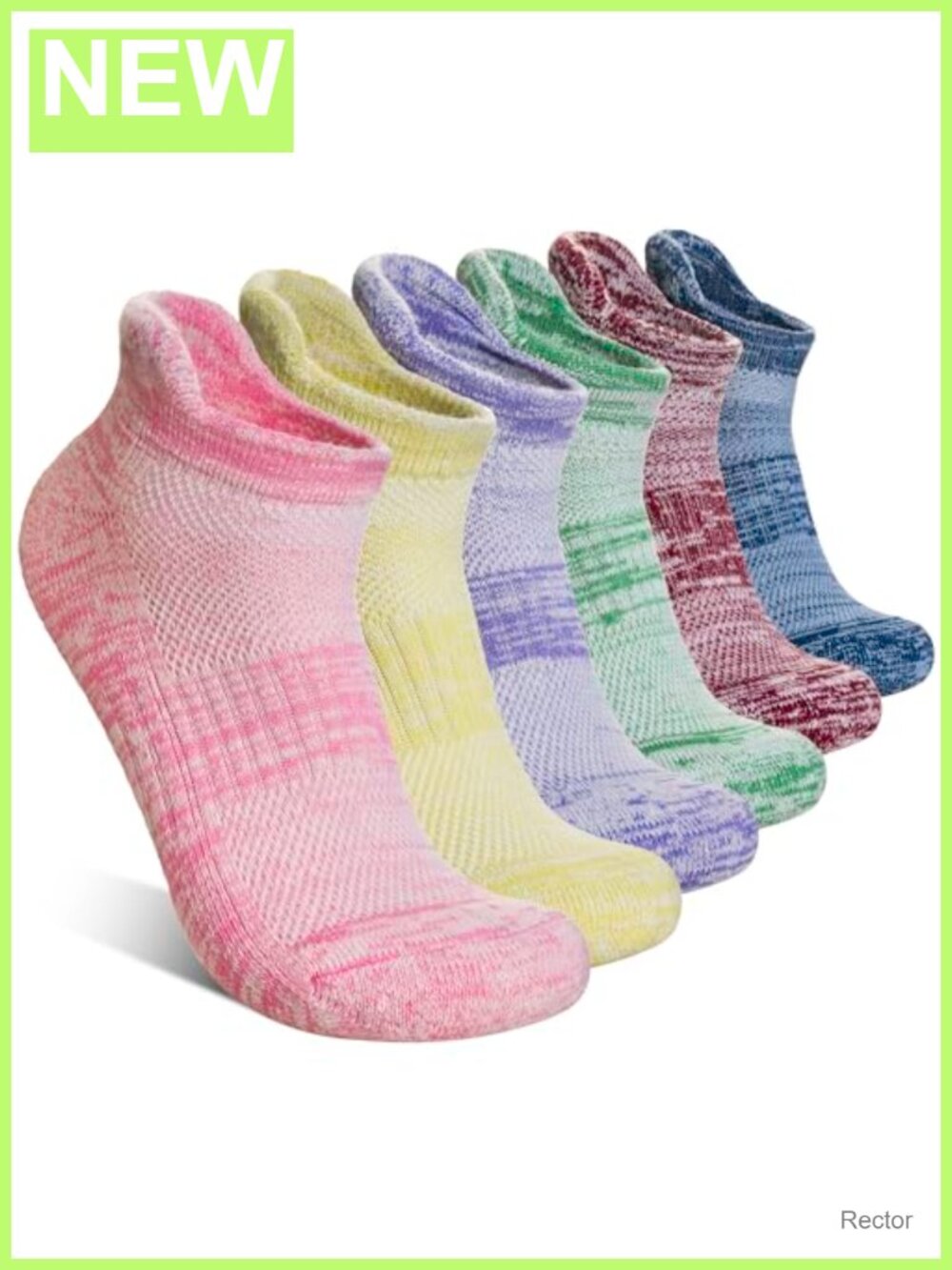 6 Pack Merino Wool Ankle Socks, Running Hiking Half Cushioned No Show